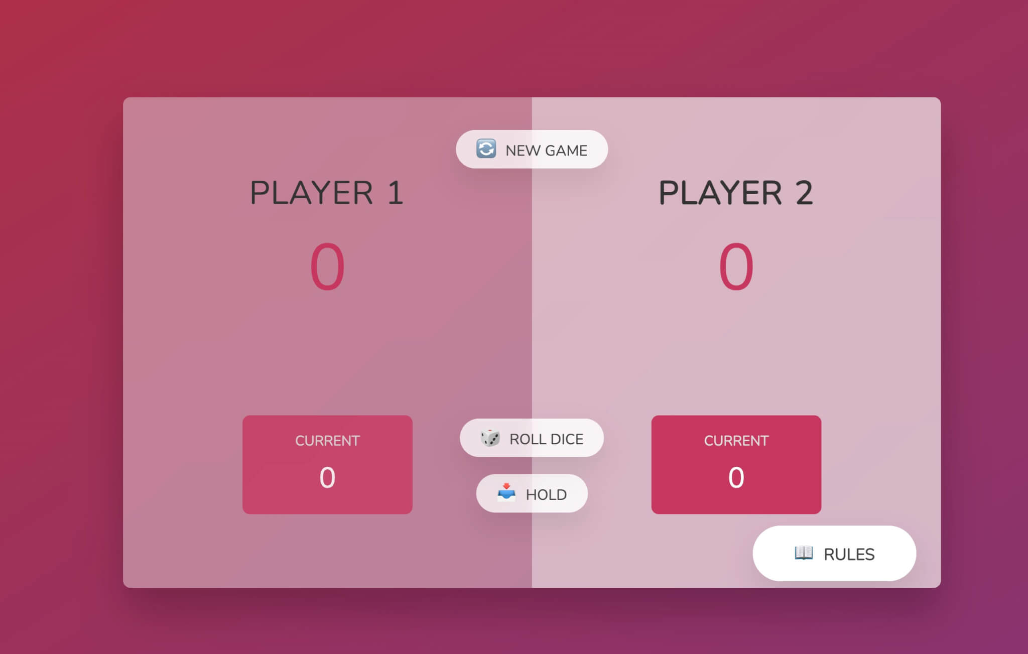 Dice game (2 players) - Built with Vanilla Javascript